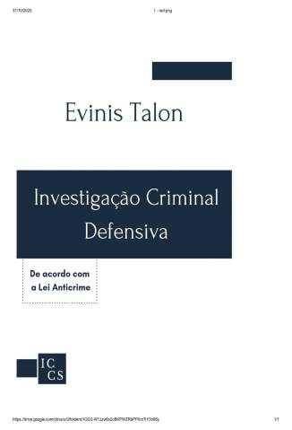 Investigação Criminal Defensiva – Evinis Talon